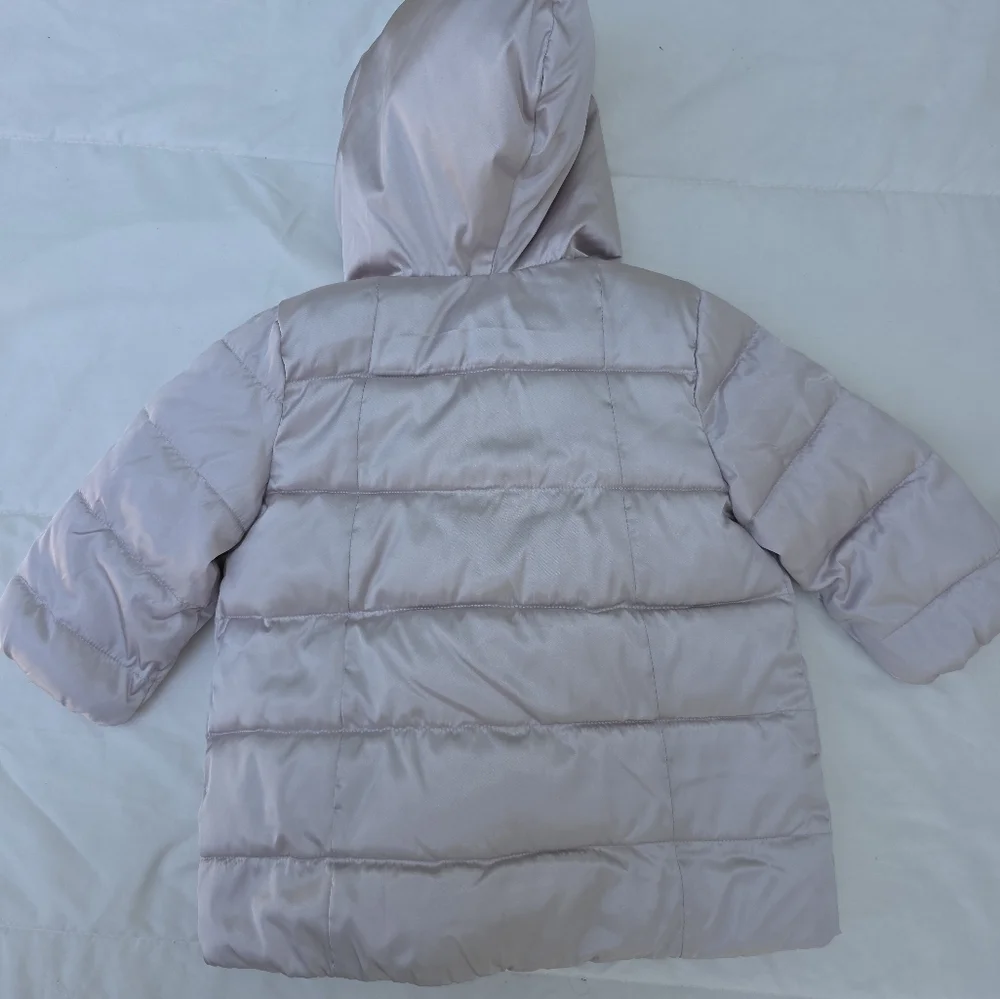 Gap -Metallic Silver Hooded Puffer Jacket . Size 12-18 Months. NWOT